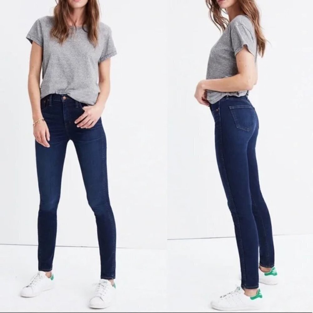 Madewell 10" High-Rise Dark Wash Skinny‎ Jeans